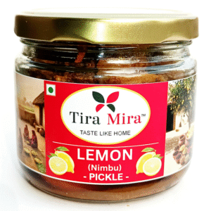 Tira Mira -Lemon Pickle (नींबू का अचार) | Traditional Bihari Homemade Pickle | Sun-Fermented | No Preservatives or Colours | Spicy, Tangy & Chatpata | 250g Glass Jar